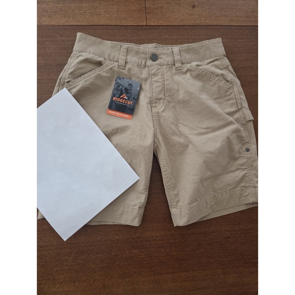 Ridgecut Toughwear Roll‎ Up Work Shorts Women's 2 Flex Khaki Brown